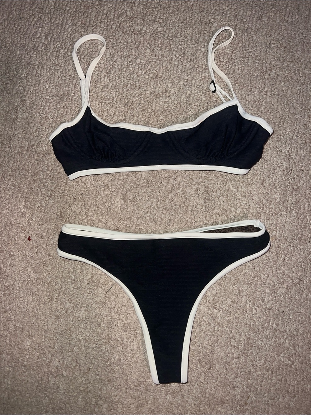 Acacia Black & White Trim Women's Bikini Set - Classic Two-Piece Swim